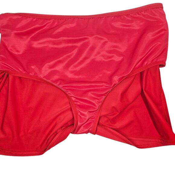 Lands' End Women's Tummy Control Swim Skirt in Red Plus Size 16 - Picture 7 of 10